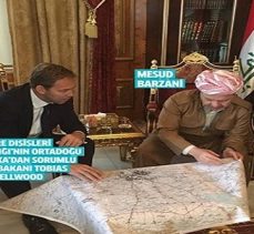 Barzani, İngiliz Bakan ile birlikte Kürdistan (Büyük İsrail) haritasına mı bakıyor?