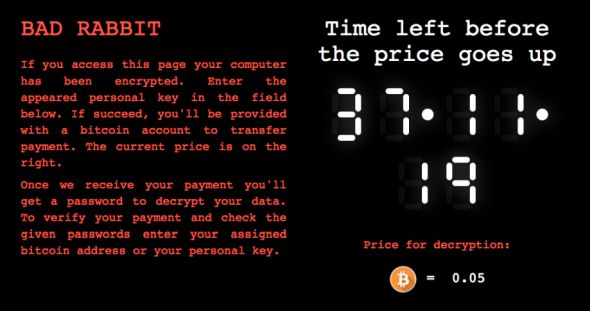 Zararlı fidye yazılımı Bad Rabbit (Kötü Tavşan) isimli virüs Türkiye’ye de sıçradı