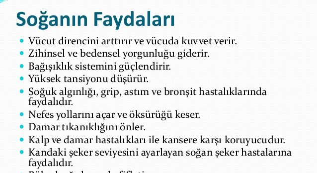 Kuru Soğanın Faydaları