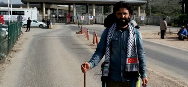 Adıyamanlı Nurettin Koç, Filistin için İstanbul’dan Hatay’a yürüdü!