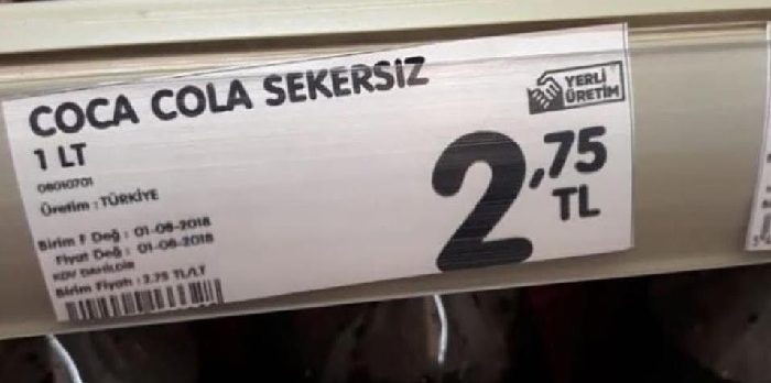 israile finansal destek verdiği bilinen Coca-Cola ‘Yerli Üretim’ logosuyla satılıyor!