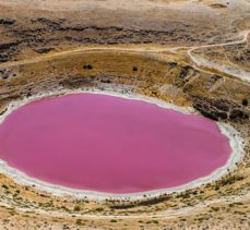 Meyil Obruk Gölü pembe renge büründü